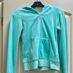 Juicy Couture Velour Zip-Up Jacket in Turquoise size M